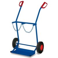 VARIOfit Stahlflaschenkarre 100kg Traglast für 2 Flaschen a 20 Liter Vollgummibereifung von VARIOFIT