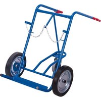VARIOfit Stahlflaschenkarre 200kg Traglast für 2 Flaschen a 40-50 Liter mit Stützrad Vollgummibereifung VARIOfit Stahlflaschenkarre 200kg Traglast für 2 Flaschen a 40-50 Liter mit Stützrad Vollgummibereifung von VARIOFIT