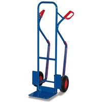 VARIOfit Stahlrohrkarren Kunststoffgleitkufen 200kg Tragkraft mit abklappbarer Schaufel Luftbereifung von VARIOFIT