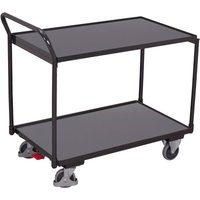 VARIOfit Tischwagen mit gebogenem Schiebegriff und 2 Ladeflächen 835x495mm Anthrazitgrau von VARIOFIT