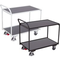 VARIOfit Tischwagen mit gebogenem Schiebegriff und 2 Ladeflächen 985x595mm Anthrazitgrau von VARIOFIT