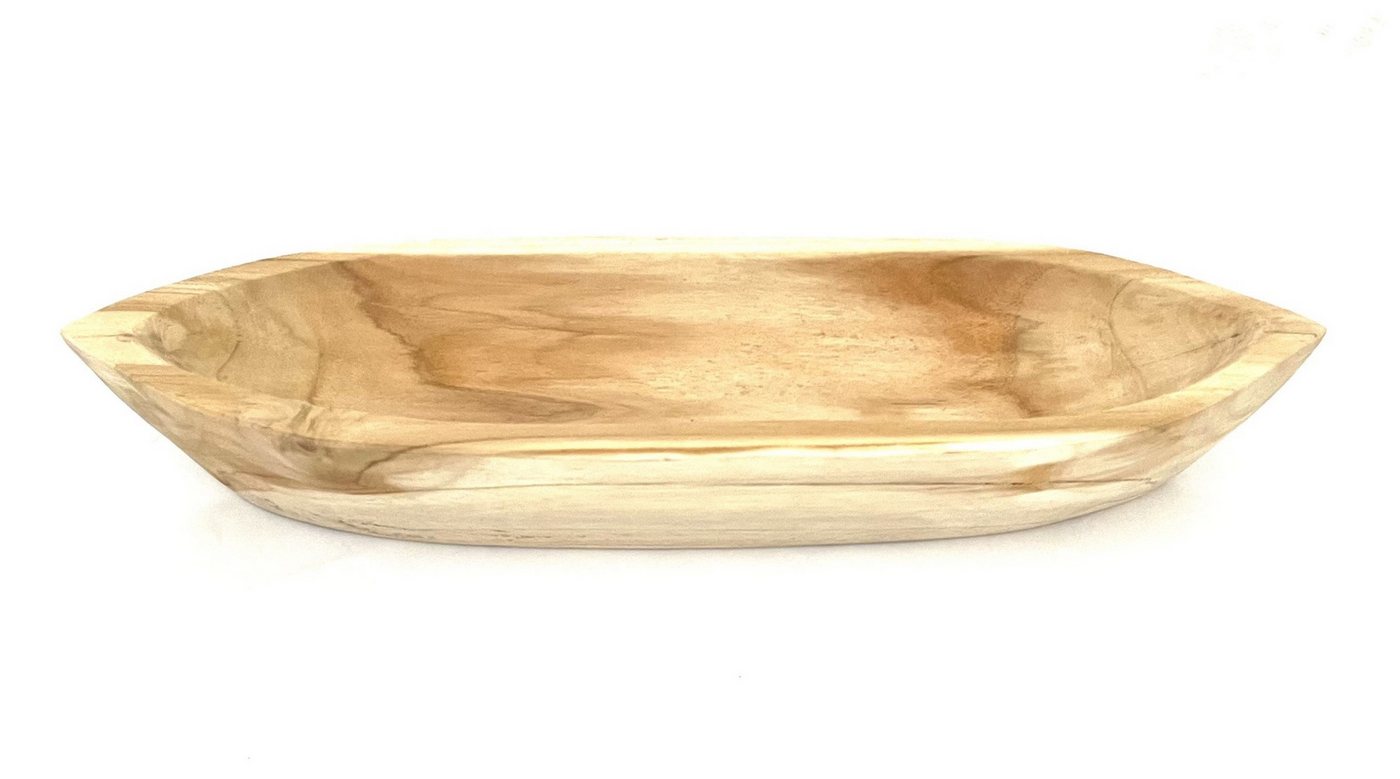 VARIOS Dekoschale Deko Tisch Schale Holz Naturfarben Länglich Klein 43 cm, Klein von VARIOS