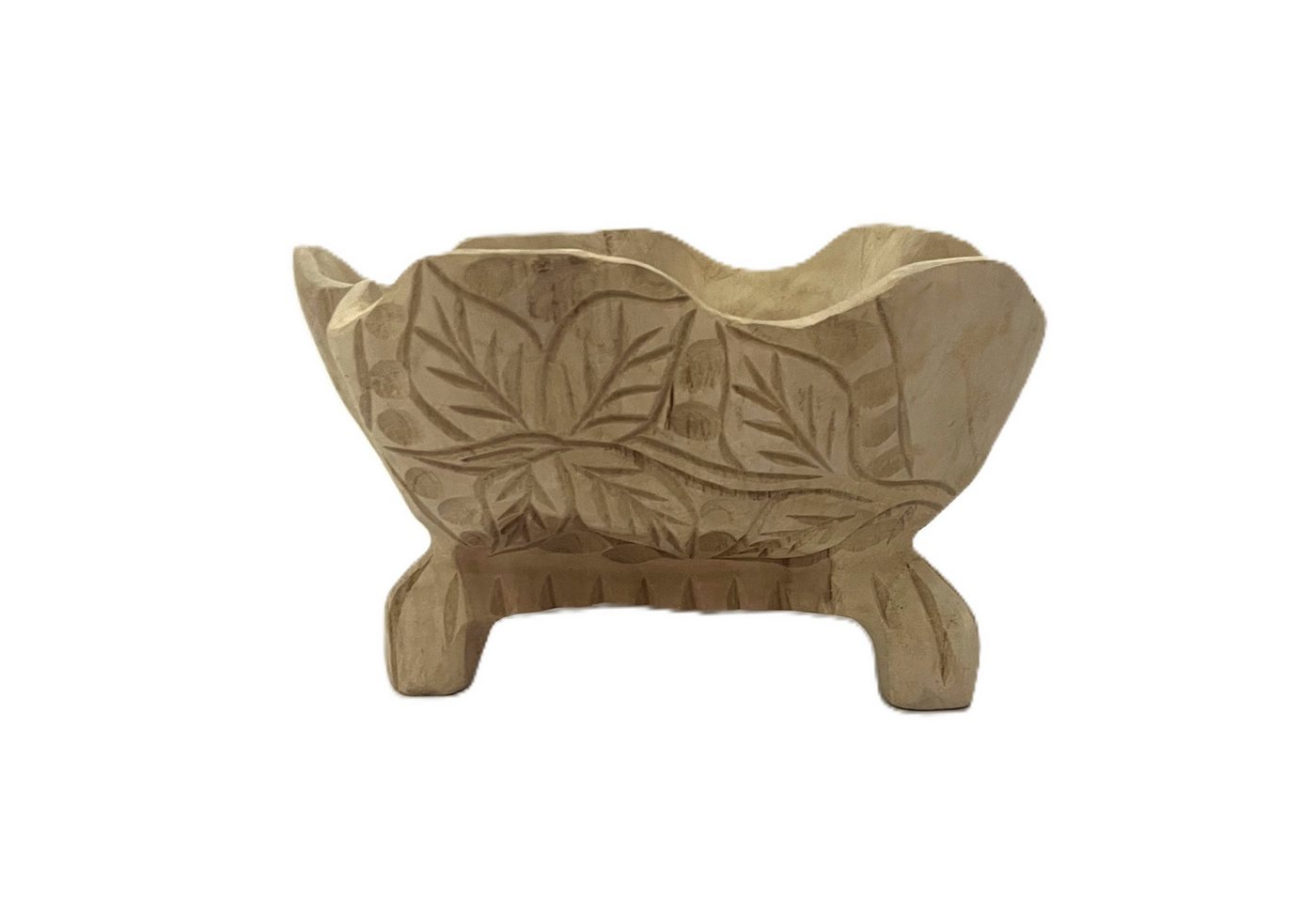 VARIOS Dekoschale Schale Holz Rund Helles Holz Handarbeit 25 cm, Handmade von VARIOS