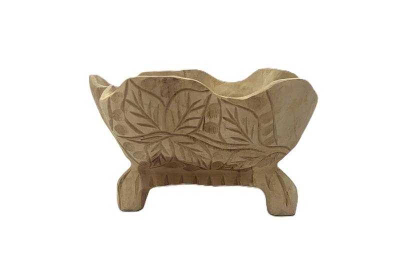 VARIOS Dekoschale Schale Holz Rund Helles Holz Handarbeit 25 cm, Handmade von VARIOS