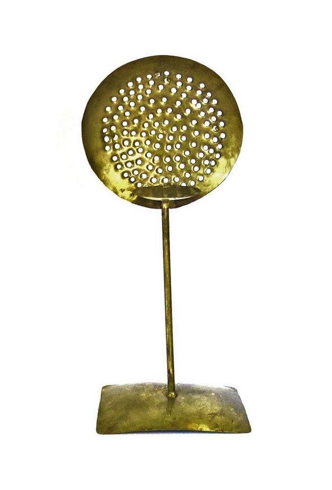 VARIOS Teelichthalter Teelichthalter Retro Industrial Stil Gold Metall 42 cm, Handarbeit von VARIOS