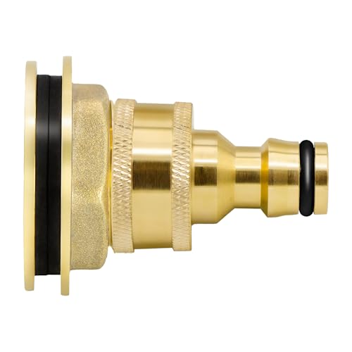 VARIOSAN Regentonnendurchführung + Stecksystem Set 17833, 3/4", Messing, z.B. System Gardena von VARIOSAN