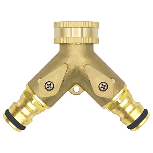 VARIOSAN Stecksystem Y-Verteiler mit Absperrhähnen 13149, 3/4", Messing blank von VARIOSAN