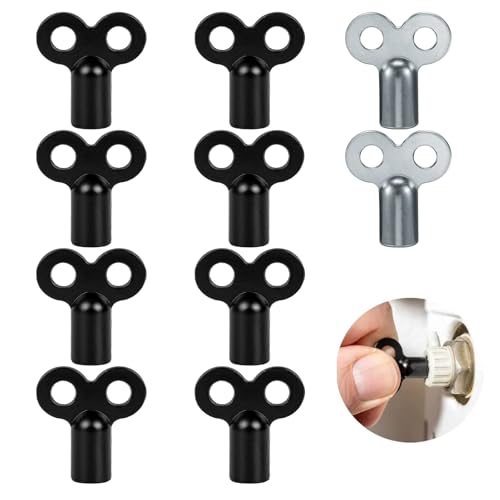 VARKAGE 10er Set heizkörper entlüftungsschlüssel, 5 mm radiator key, heizungschlüßel für Entlüften und Entlüften (Schwarz) von VARKAGE