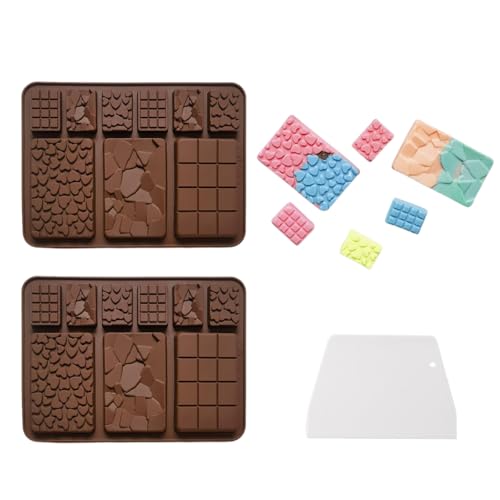 VARKAGE 2 Stück Silikon Schokoladenform Tafel Tief + 1 Schaber, Schokoladen Form Silikon, Silikonform Schokoladentafel für Schokolade Praline Süßigkeiten VARKAGE 2 Stück Silikon Schokoladenform Tafel Tief + 1 Schaber, Schokoladen Form Silikon, Silikonform Schokoladentafel für Schokolade Praline Süßigkeiten von VARKAGE