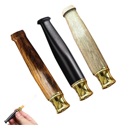 VARKAGE 3 Stück Holz Zigarettenspitze Damen, Handgefertigter Zigarettenspitze Herren, Filter Zigarettenspitze 6Mm, Abnehmbar, Leicht zu Reinigen für Alle Abmessunge Zigaretten von VARKAGE