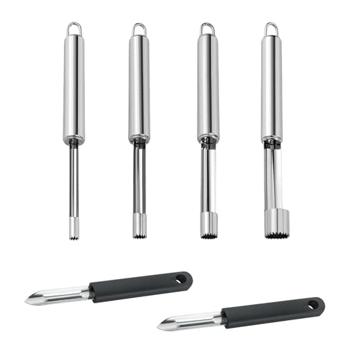 VARKAGE Apfelentkerner, Apfelausstecher,Edelstahl Entkerner, Apfel Apfelstecher Ausstecher, Corer Kernausstecher Kerngehäuse Tool Apfelentkerner-Entferner, Apfelkernausstecher Aufhängeöse Obstentkerne von VARKAGE