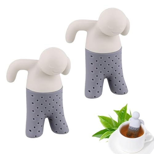 VARKAGE Teemännchen 2er-Set, Silikon-Teesieb, Tee-Ei, für Losen Tee, Flexibles Silikon, Wiederverwendbar, Geschmacksneutral von VARKAGE