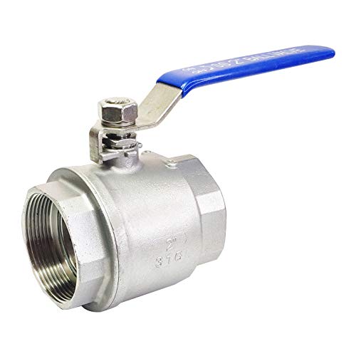 1/4"-2" Kugelhahn Absperrventil Absperrhahn Wasserhahn Kugelventil Hahn versch Griff mit Vinylinsulation Blauer WOG1000 BSPT SUS SS 316 Edelstahl (2") von LOZOME