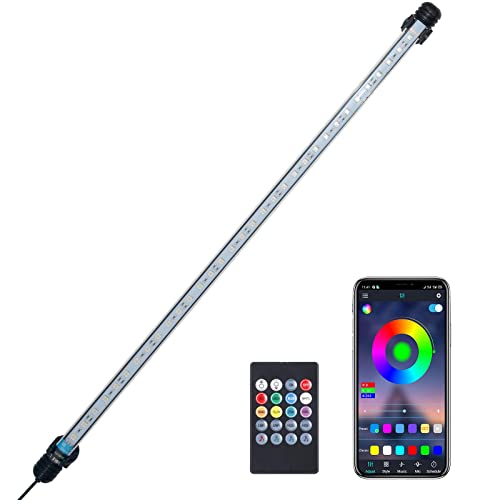 VARMHUS LED Aquarium Beleuchtung,Aquarium Licht mit APP Steuerung Fernbedienung,Aquarium LED Lampe RGB Farbwechsel zum Beleuchten von Aquarienpflanzen DIY Vollspektralfarbe Zeitkontrolle 47cm von VARMHUS