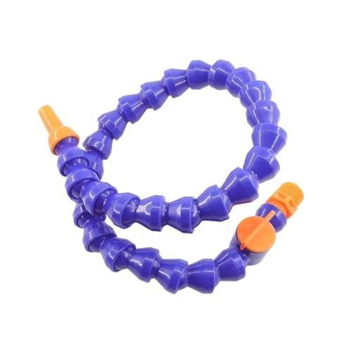 Einstellbarer Kühlmittelschlauch 1/2 3/8 1/4'' Außengewinde 300~700mm Flexibler Kunststoff-Wasser-Öl-Kühlmittelschlauch mit Düse for CNC-Fräsdrehmaschinen-Kühlrohr(Valve-G1l2-Flat,1pcs,Length 500mm) von VARNOK