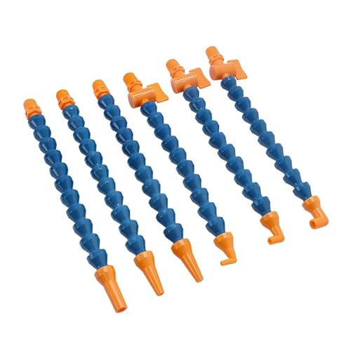 Einstellbarer Kühlmittelschlauch 1/4 Zoll Kühlrohr, flexibles Kunststoff-Wasser-Öl-Kühlmittelrohr, Schläuche, Rohr mit rechtwinkligem, rundem Düsenventilschalter(Nozzle-2367,600mm,With Switch) von VARNOK