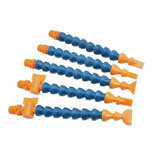 Einstellbarer Kühlmittelschlauch 3/8 Zoll Kühlrohr, flexibles Kunststoff-Wasser-/Öl-Kühlmittelrohr, Schläuche, Kühlrohr mit DI-Flachdüse, Flare-Düse, Ventilschalter(Nozzle-2369,400mm,With Switch) von VARNOK