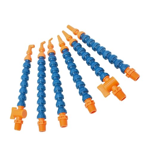 Einstellbarer Kühlmittelschlauch 3/8 Zoll Kühlrohr, flexibles Kunststoff-Wasser-Öl-Kühlmittelrohr, Schläuche, Rohr mit rechtwinkligem, rundem Düsenventilschalter(Nozzle-2365,600mm,Without Switch) von VARNOK