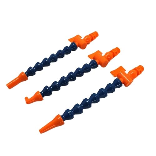Einstellbarer Kühlmittelschlauch G1/8" Außenventil, flexibler Kunststoffschlauch for Wasser- und Ölkühlung mit einstellbarem Rohrschalter for CNC-Fräskühlungsrohr NPT1/8"(Orange,50cm,NPT Screw thread) von VARNOK