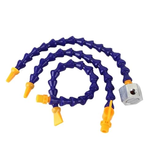 Einstellbarer Kühlmittelschlauch Kunststoff-Kühlmittelschlauch 1/4 Zoll 3/8 1/2 Zoll Universal-Flachdüse Flexibles rundes Wasser-Öl-Kühlrohr mit Schalter for Drehmaschine CNC(DN15 Round w Switch,50CM) von VARNOK