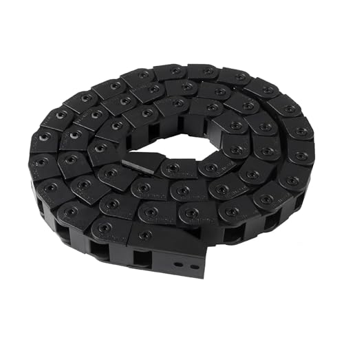 Kabel-Schleppkette 10 x 10 mm Kabelschlepp, schwarzer Kunststoff, flexible Nylonketten, 1 m, mit Endverbindern for 3D-Drucker, CNC-Maschine, Router, Mühle von VARNOK