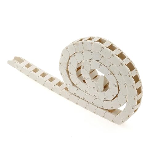Kabel-Schleppkette PA66, weiße Schleppkettenbrücke, offen, 10/15/18, 1000 mm Länge, Kabelträger mit Anschluss for CNC-3D-Drucker(R28,15x30 open) von VARNOK