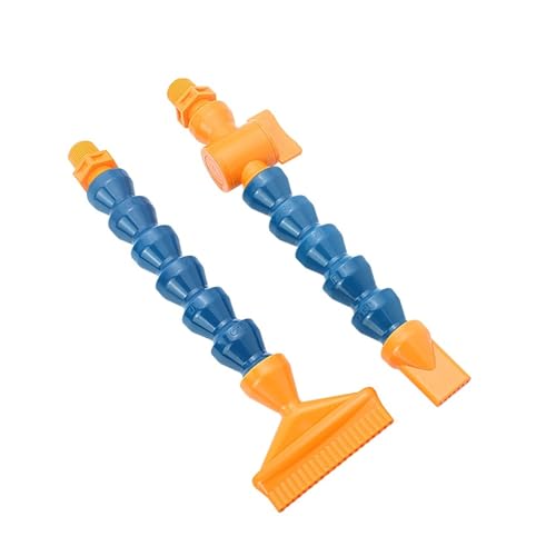 Verstellbarer Kühlschlauch, flexibler Kühlschlauch aus Kunststoff für Wasser und Öl, 3/8 Zoll, mit poröser Flachdüse im rechten Winkel (Nozzle-4358,400 mm_WITH SWITCH) von VARNOK