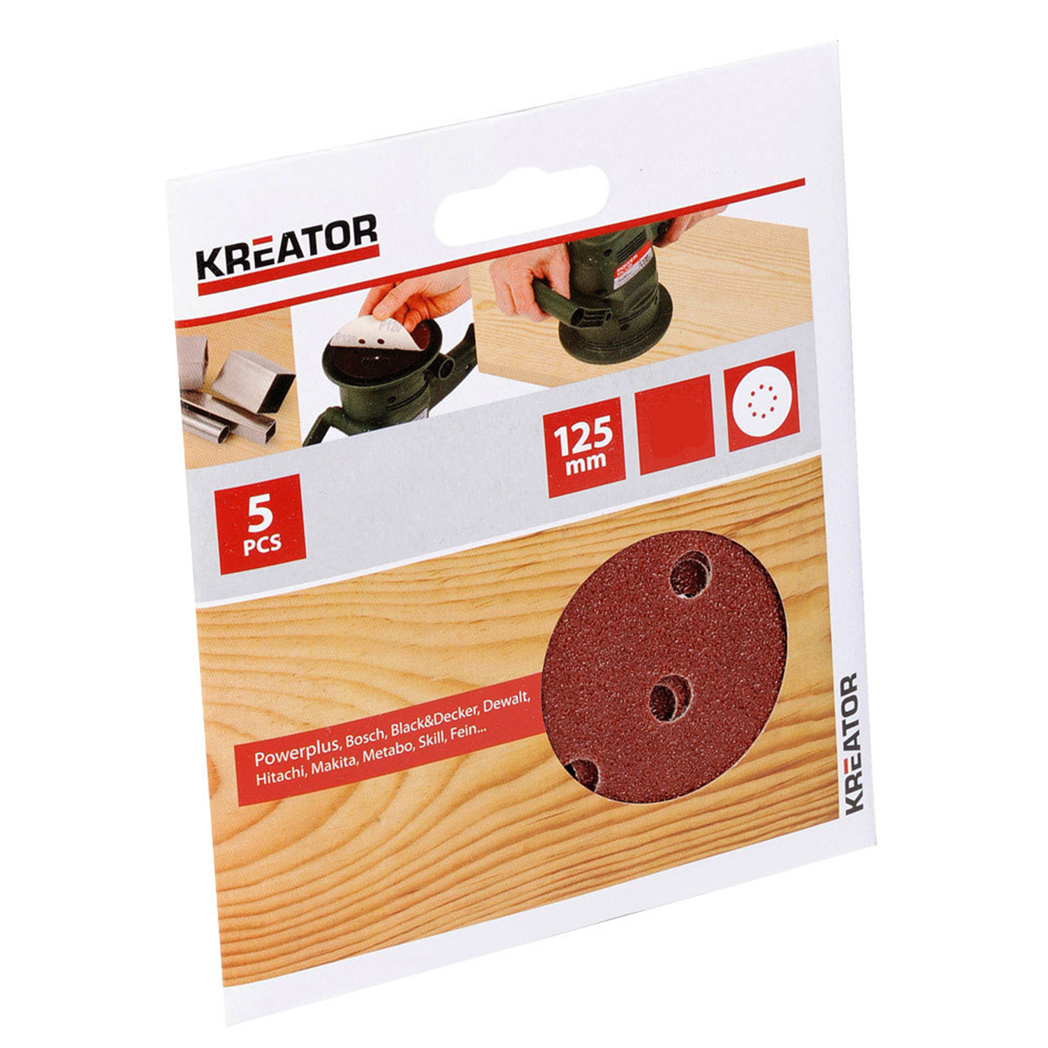 Kreator Exzenterschleifblätter ø 125 mm G120 Holz-Schleifblätter 5 Stück von VARO