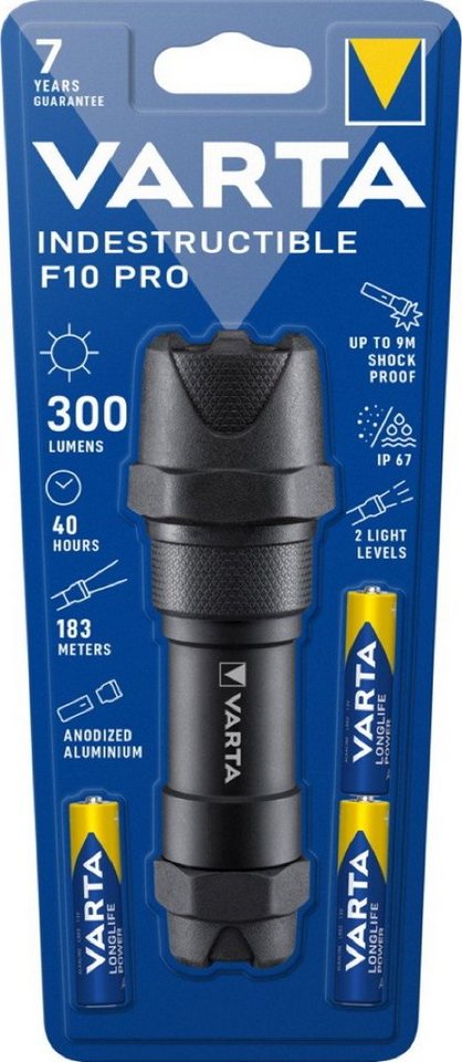 VARTA LED Taschenlampe Taschenlampe LED Indestructible F10 Pro inkl. 3x AAA Batterien 18710 VARTA LED Taschenlampe Taschenlampe LED Indestructible F10 Pro inkl. 3x AAA Batterien 18710 von VARTA