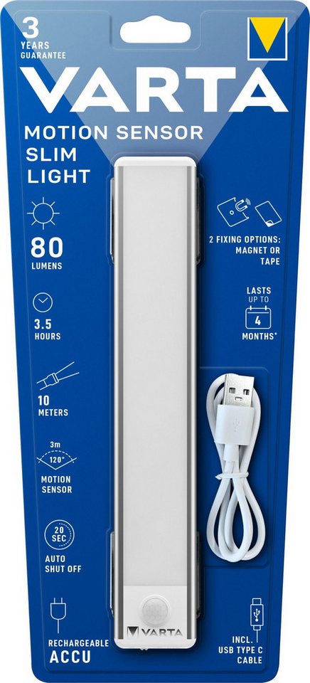 VARTA LED Taschenlampe Taschenlampe LED Motion Sensor Slim Light Akku 17624 von VARTA