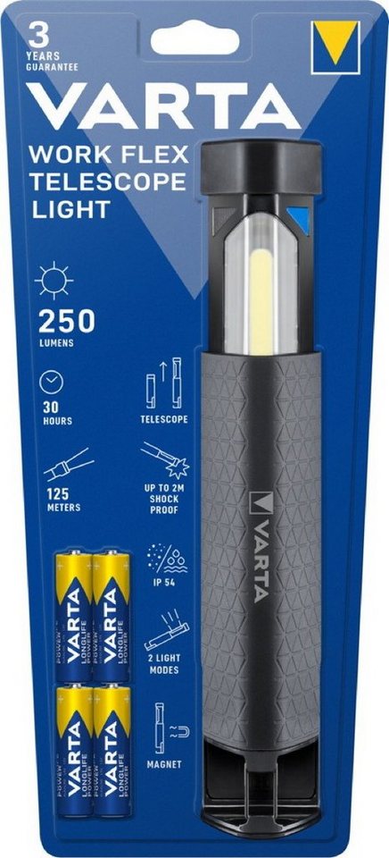 VARTA LED Taschenlampe Taschenlampe LED Work Flex Line Telescope Light inkl. 4x AA 18646 VARTA LED Taschenlampe Taschenlampe LED Work Flex Line Telescope Light inkl. 4x AA 18646 von VARTA