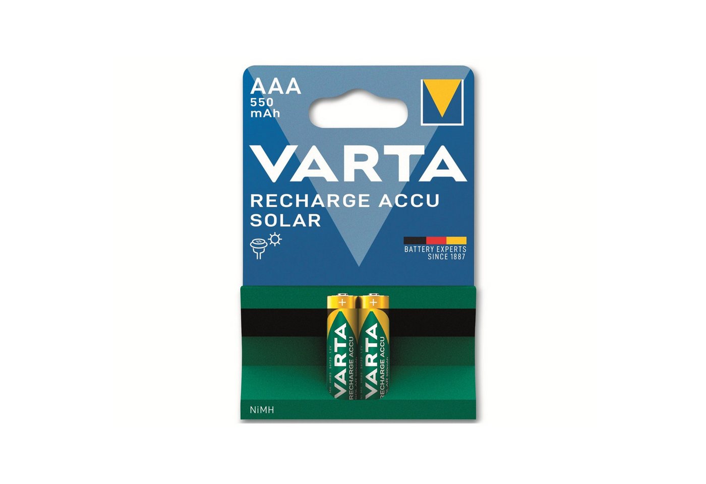 VARTA VARTA Akku NiMH, Micro, AAA, HR03, 1.2V/550mAh, Solar, 2er Pack Solarakkus VARTA VARTA Akku NiMH, Micro, AAA, HR03, 1.2V/550mAh, Solar, 2er Pack Solarakkus von VARTA