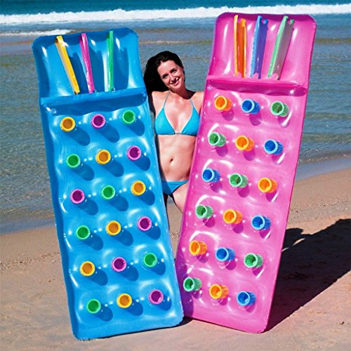 2 x Bestway aufblasbares 18 Pocket Fashion Sonnenliege Lilo Schwimmbad Air Bett Matte von VARUN