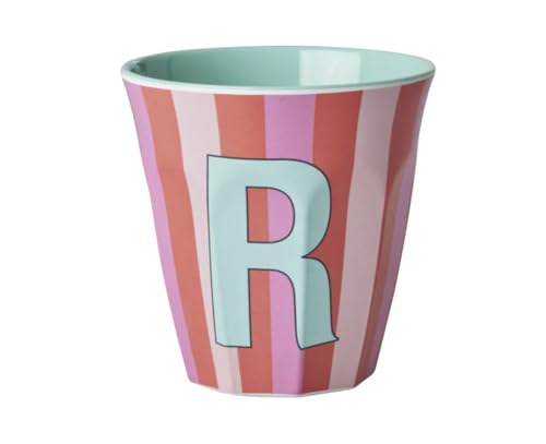 Auswahl Varzi Briefpapier Seit 1956 Reis Glas Melamin Buchstabe R Streifen Rosa Und Orange von VARZI