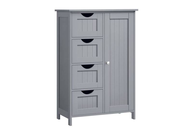 VASAGLE Badmöbel-Set Badezimmerschrank Badschrank Beistellschrank, mit 4 Schubladen, Schranktür, verstellbare Ablage von VASAGLE