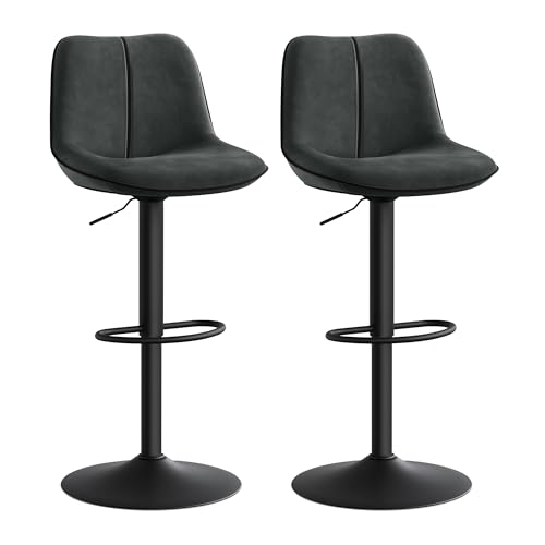 VASAGLE Barhocker 2er Set, Barstühle höhenverstellbar, drehbare Küchenhocker, mit ergonomischer Rückenlehne, Samt, für Kücheninsel, Hausbar, modern, anthrazitgrau LJB188G01 VASAGLE Barhocker 2er Set, Barstühle höhenverstellbar, drehbare Küchenhocker, mit ergonomischer Rückenlehne, Samt, für Kücheninsel, Hausbar, modern, anthrazitgrau LJB188G01 von VASAGLE