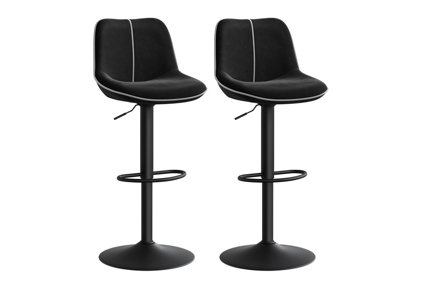 VASAGLE Barhocker Barstühle (2er), 2 Barhocker, 2 Barstühle, höhenverstellbar, drehbar von VASAGLE