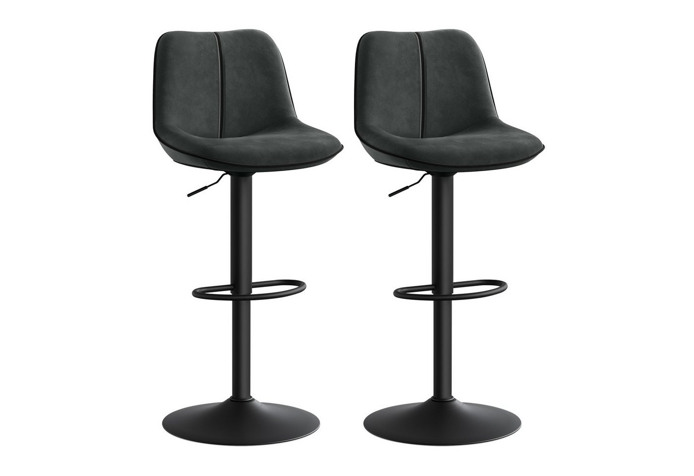 VASAGLE Barhocker Barstühle (2er), 2 Barhocker, 2 Barstühle, höhenverstellbar, drehbar von VASAGLE