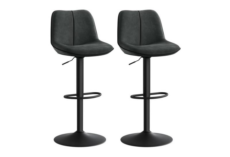 VASAGLE Barhocker Barstühle (2er), 2 Barhocker, 2 Barstühle, höhenverstellbar, drehbar von VASAGLE