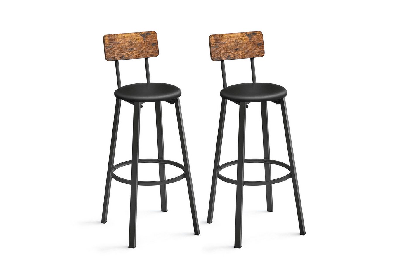VASAGLE Barhocker Barstühle (Set, 2 St., 2er), bis 100kg belastbar von VASAGLE
