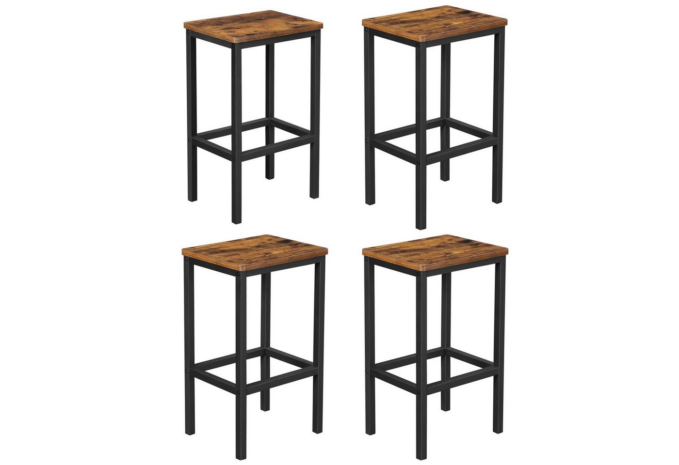 VASAGLE Barhocker Barstühle (Set, 4 St., 4er), bis 120kg belastbar 40 x 30 x 65 cm von VASAGLE