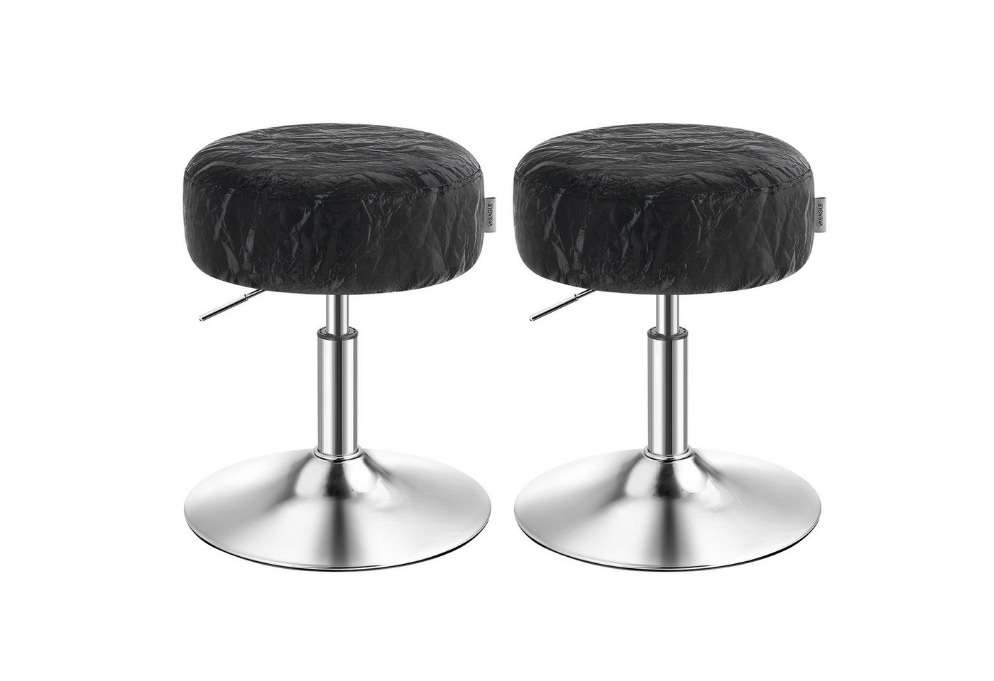 VASAGLE Barhocker Schminktischr Drehhocker (2 St), Schminkstuhl, Sitzhocker 360° drehbar, PU, dicke Polsterung von VASAGLE