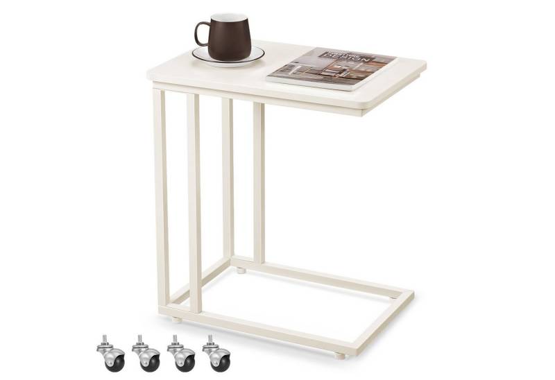 VASAGLE Beistelltisch (1-St), mit Rollen, C-Form, mobiler Kaffeetisch, 35 x 50 x 60 cm von VASAGLE