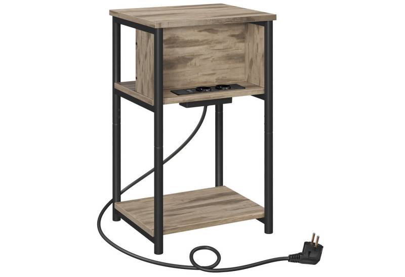 VASAGLE Beistelltisch (1-St), mit Steckdose, 2 AC-Anschlüsse, 2 USB-Anschlüssen von VASAGLE