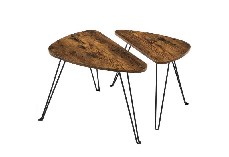 VASAGLE Beistelltisch, 2er Set Couchtische, Satztische, Industrie-Design von VASAGLE