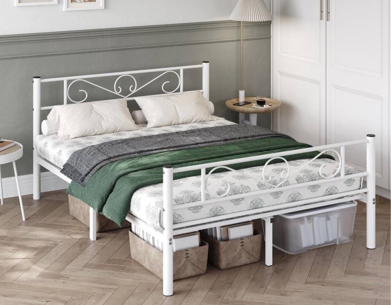 VASAGLE Bettgestell (1-tlg., 140 x 190 cm), aus Metall, Bettrahmen, hochtragfähig, in 5 Größen verfügbar von VASAGLE