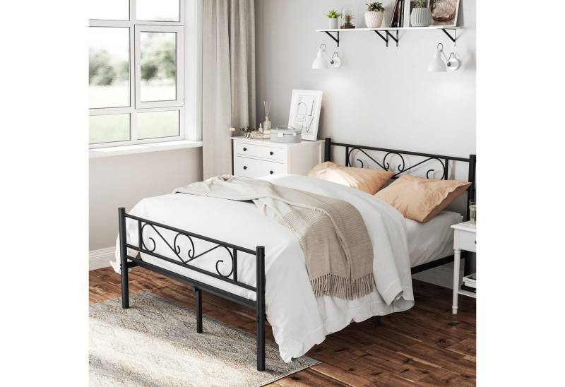 VASAGLE Bettgestell (1-tlg., 140 x 190 cm), aus Metall, Bettrahmen, hochtragfähig, in 5 Größen verfügbar von VASAGLE