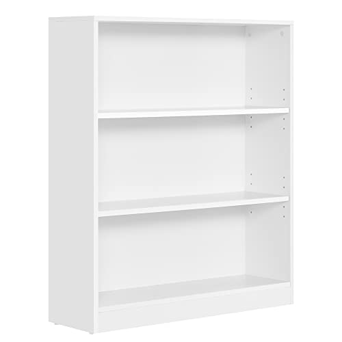 VASAGLE Bücherregal, mit 3 Ebenen, Standregal, Aufbewahrungsregal, für Wohnzimmer, Büro, Schlafzimmer, Arbeitszimmer, skandinavischer Stil, 24 x 80 x 93 cm, weiß LBC106T14 von VASAGLE