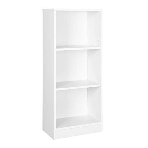 VASAGLE Bücherregal, Regal mit 3 Fächern, Standregal, mit höhenverstellbaren Ablagen, für Wohnzimmer, Kinderzimmer, Büro, 24 x 40 x 93 cm, weiß LBC103W von VASAGLE