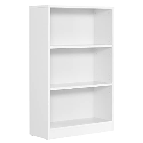 VASAGLE Bücherregal, mit 3 Ebenen, Standregal, Aufbewahrungsregal, für Wohnzimmer, Büro, Schlafzimmer, Arbeitszimmer, skandinavischer Stil, 24 x 60 x 93 cm, weiß LBC105T14 von VASAGLE